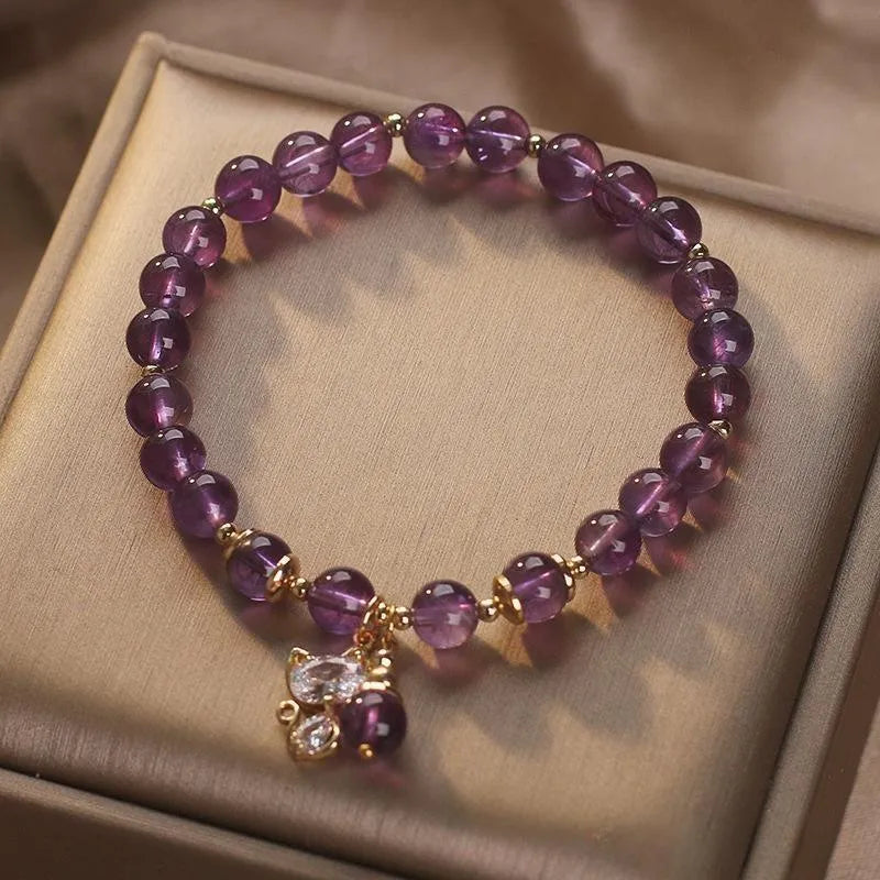 Bracelet Améthyste "Petit Chaton"