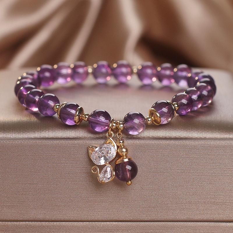 Bracelet Améthyste "Petit Chaton"
