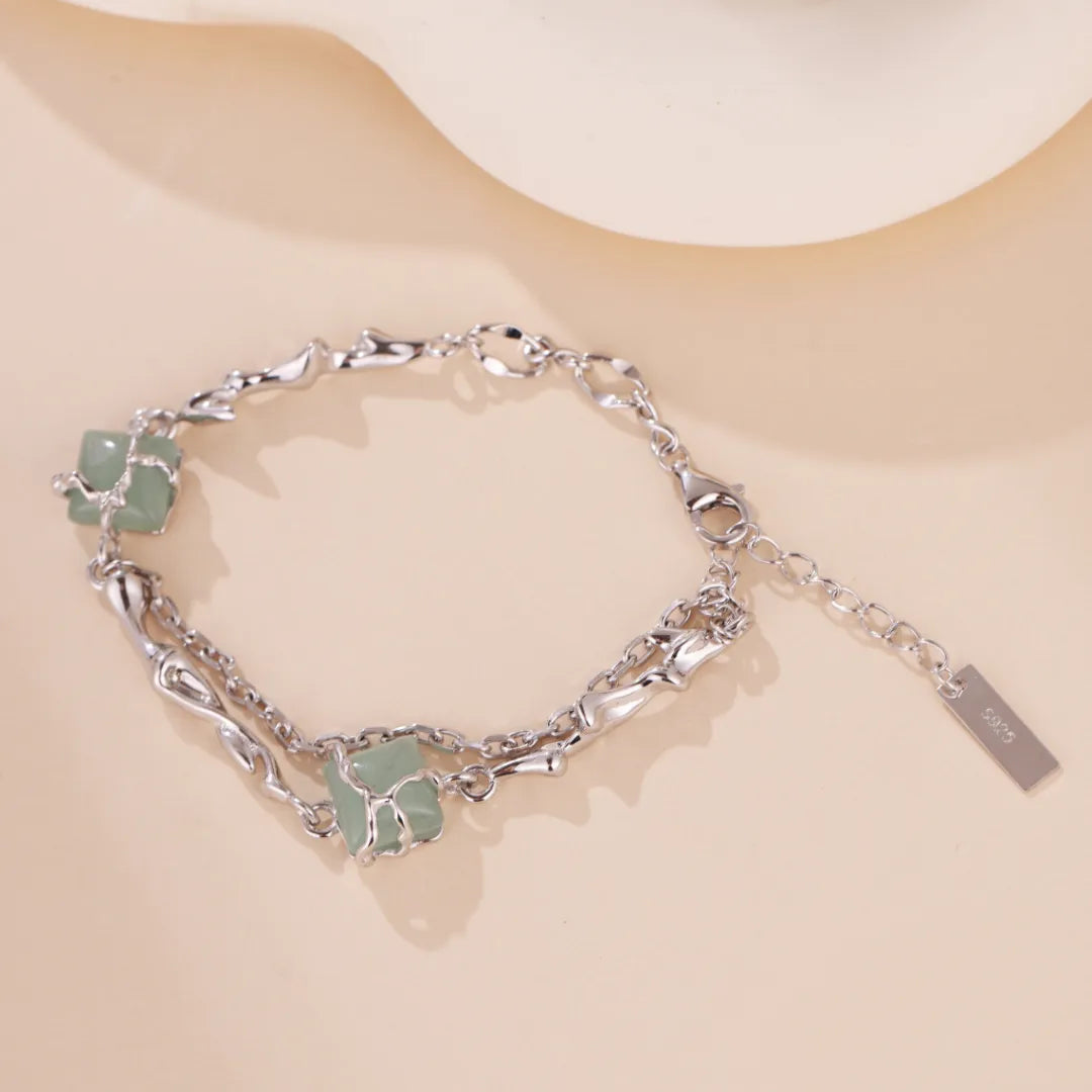 Bracelet Aventurine "Forêt Enlacée" Argent