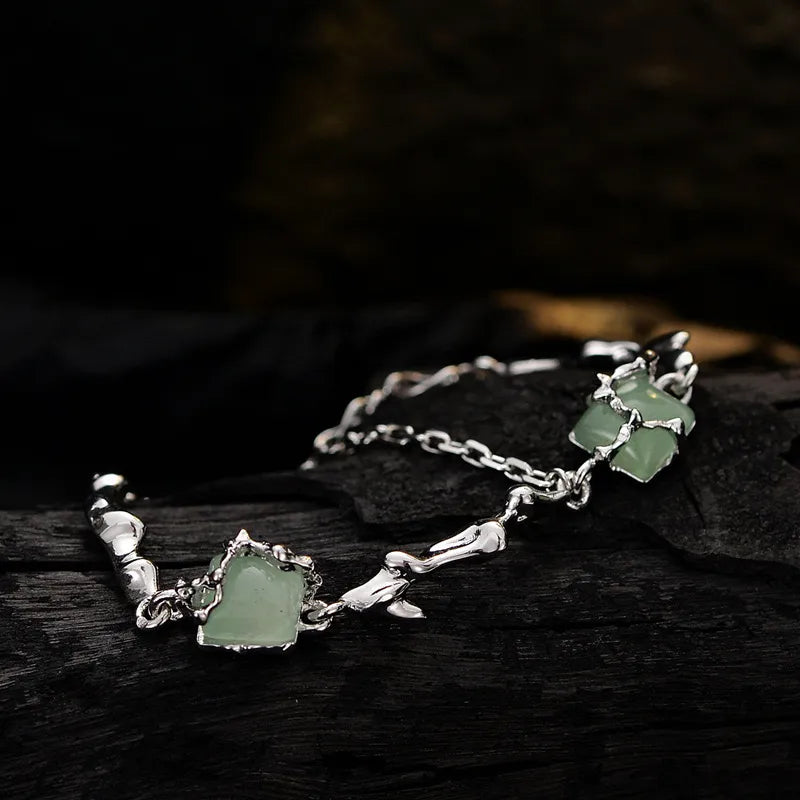 Bracelet Aventurine "Forêt Enlacée" Argent