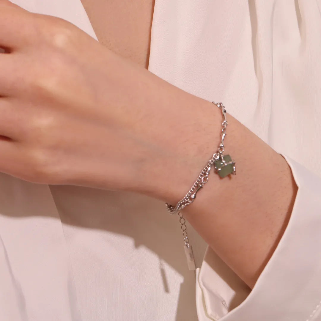 Bracelet Aventurine "Nature Enlacée" Argent