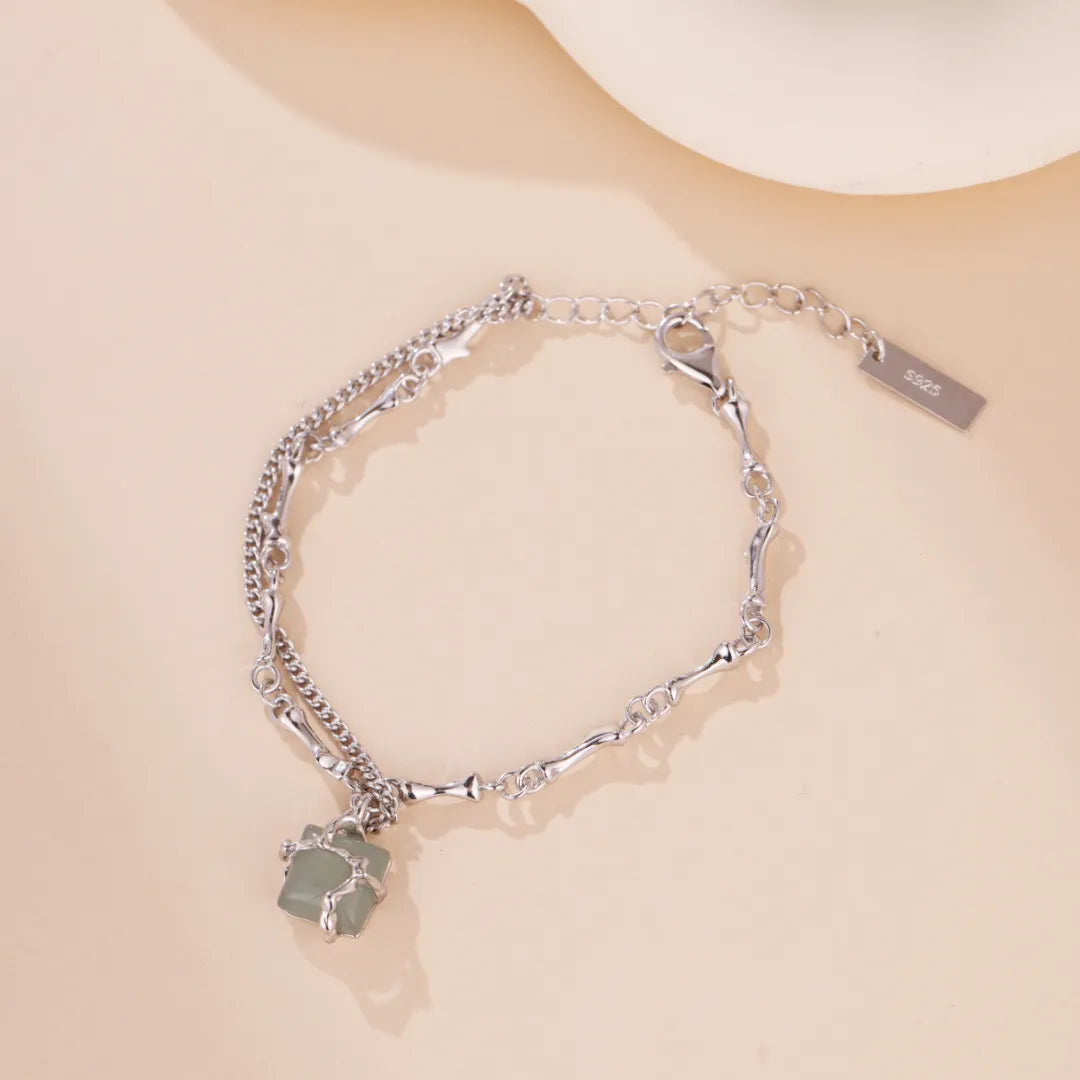 Bracelet Aventurine "Nature Enlacée" Argent