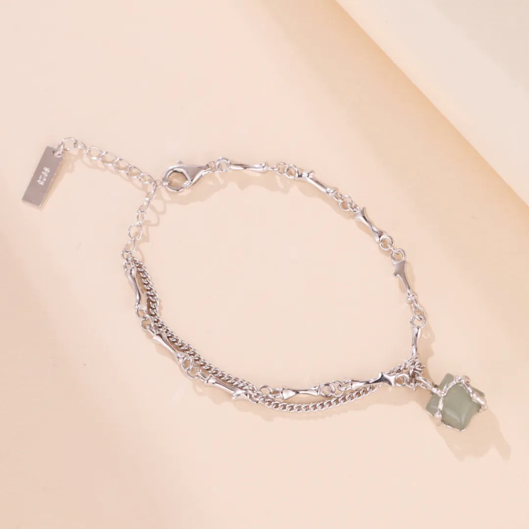 Bracelet Aventurine "Nature Enlacée" Argent