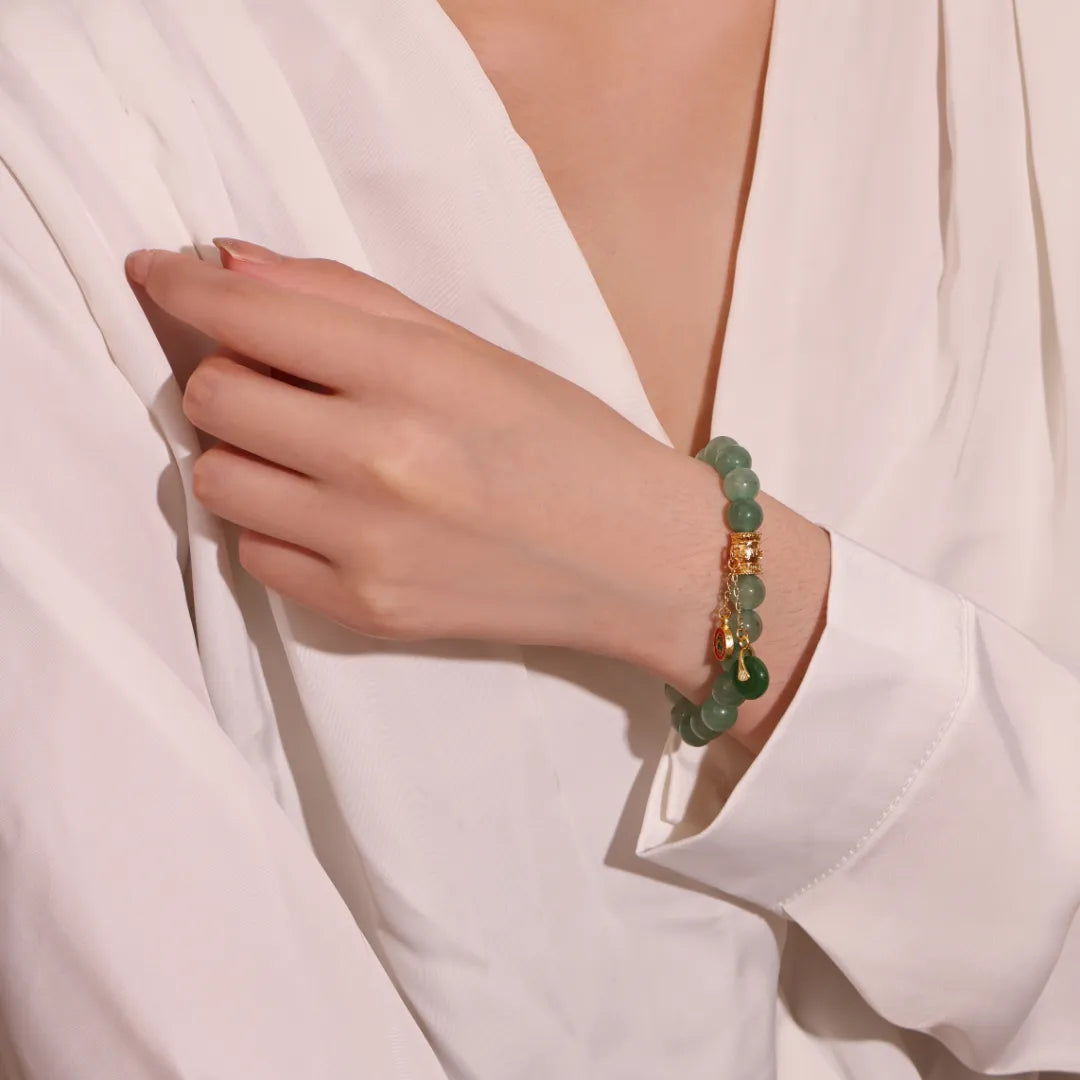 Bracelet Aventurine "Paix Éternelle" Doré Or