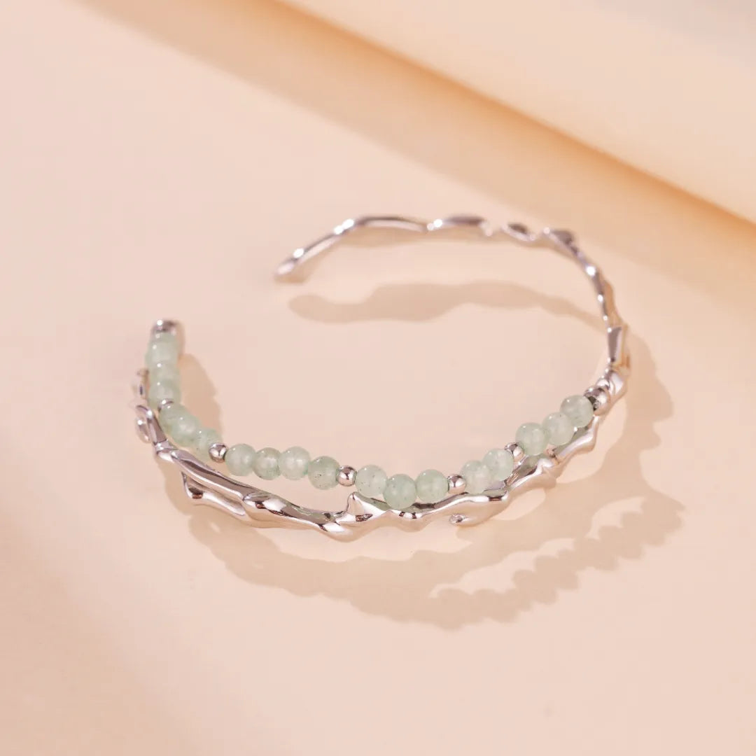 Bracelet Aventurine "Sérénité Naturelle" Argent