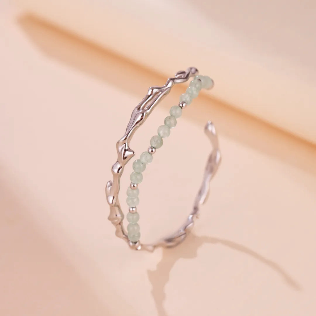 Bracelet Aventurine "Sérénité Naturelle" Argent