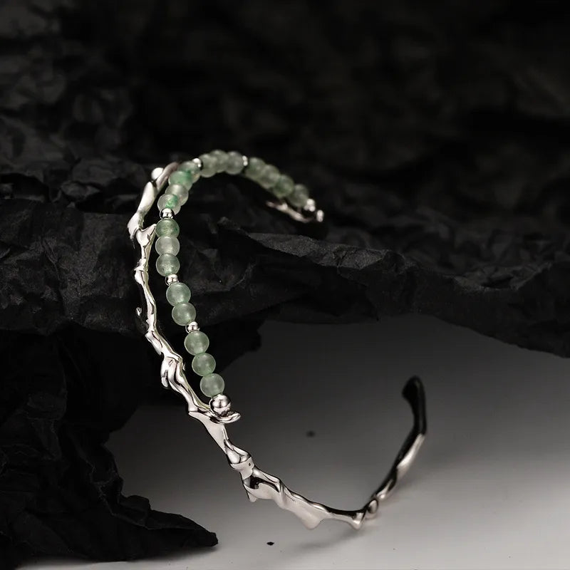 Bracelet Aventurine "Sérénité Naturelle" Argent