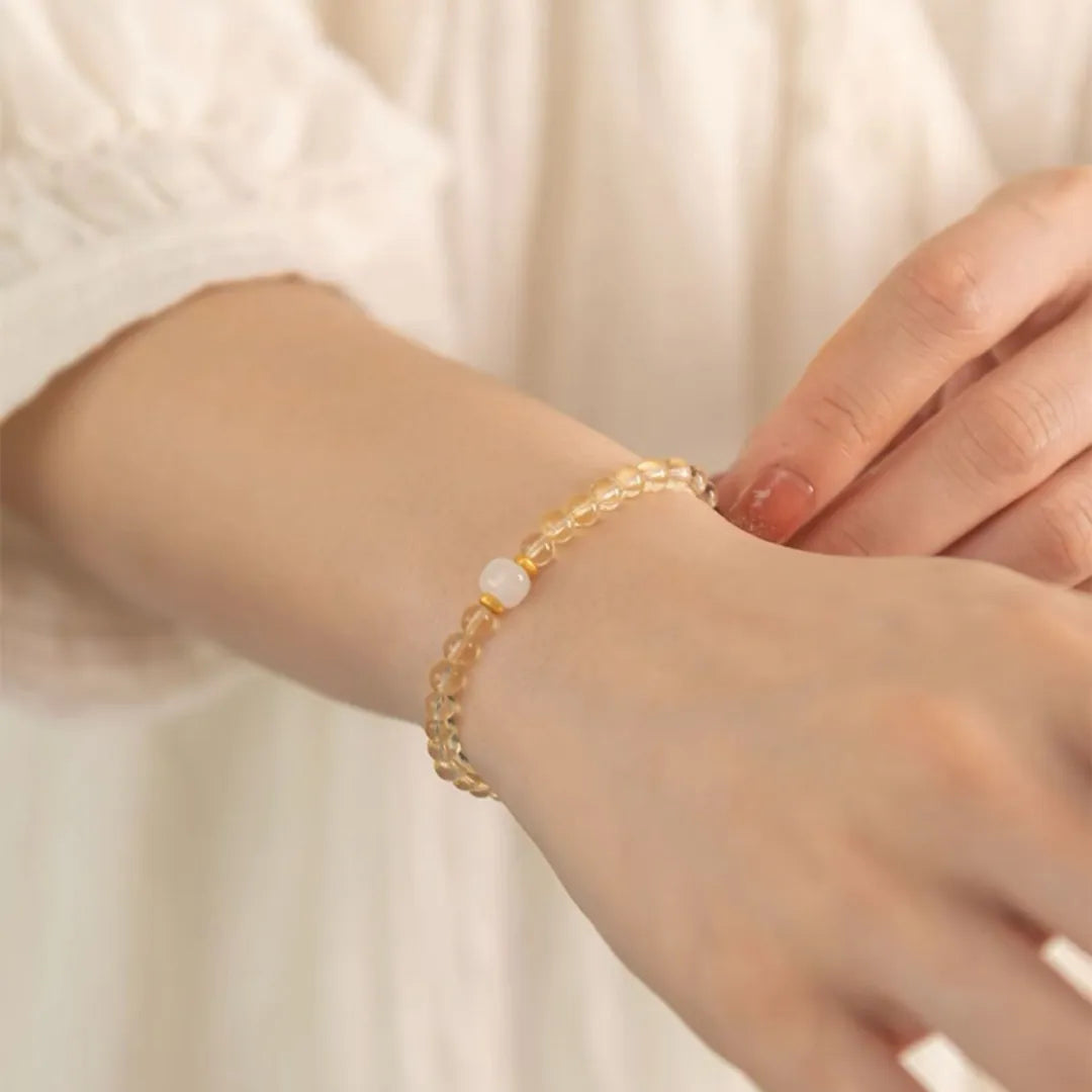 Bracelet Citrine et Jade "Prospérité"