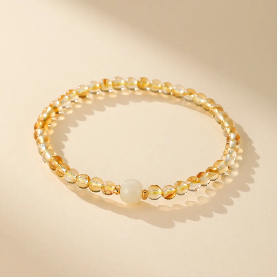 Bracelet Citrine et Jade "Prospérité"