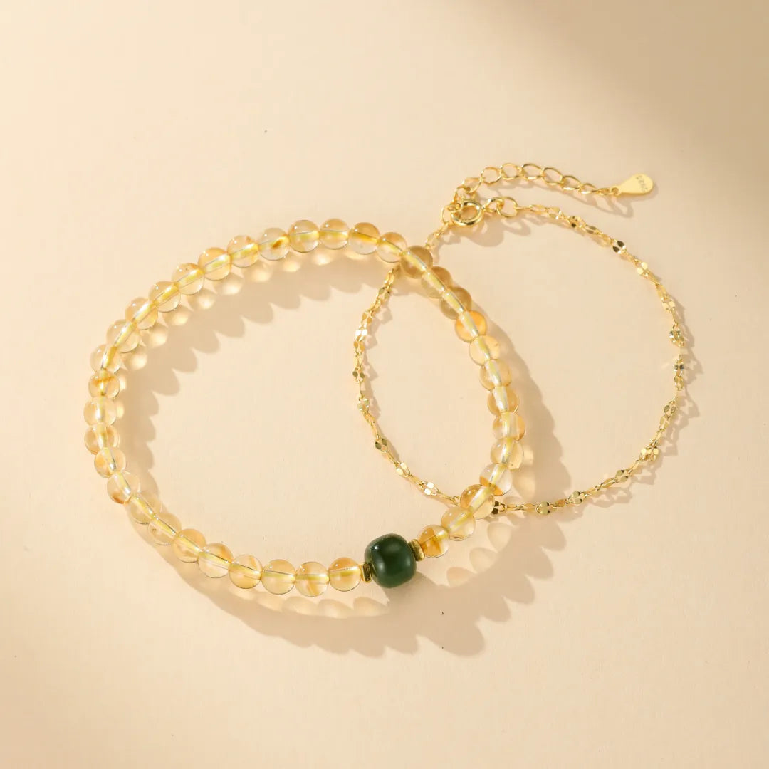 Bracelet Citrine et Jade "Prospérité"