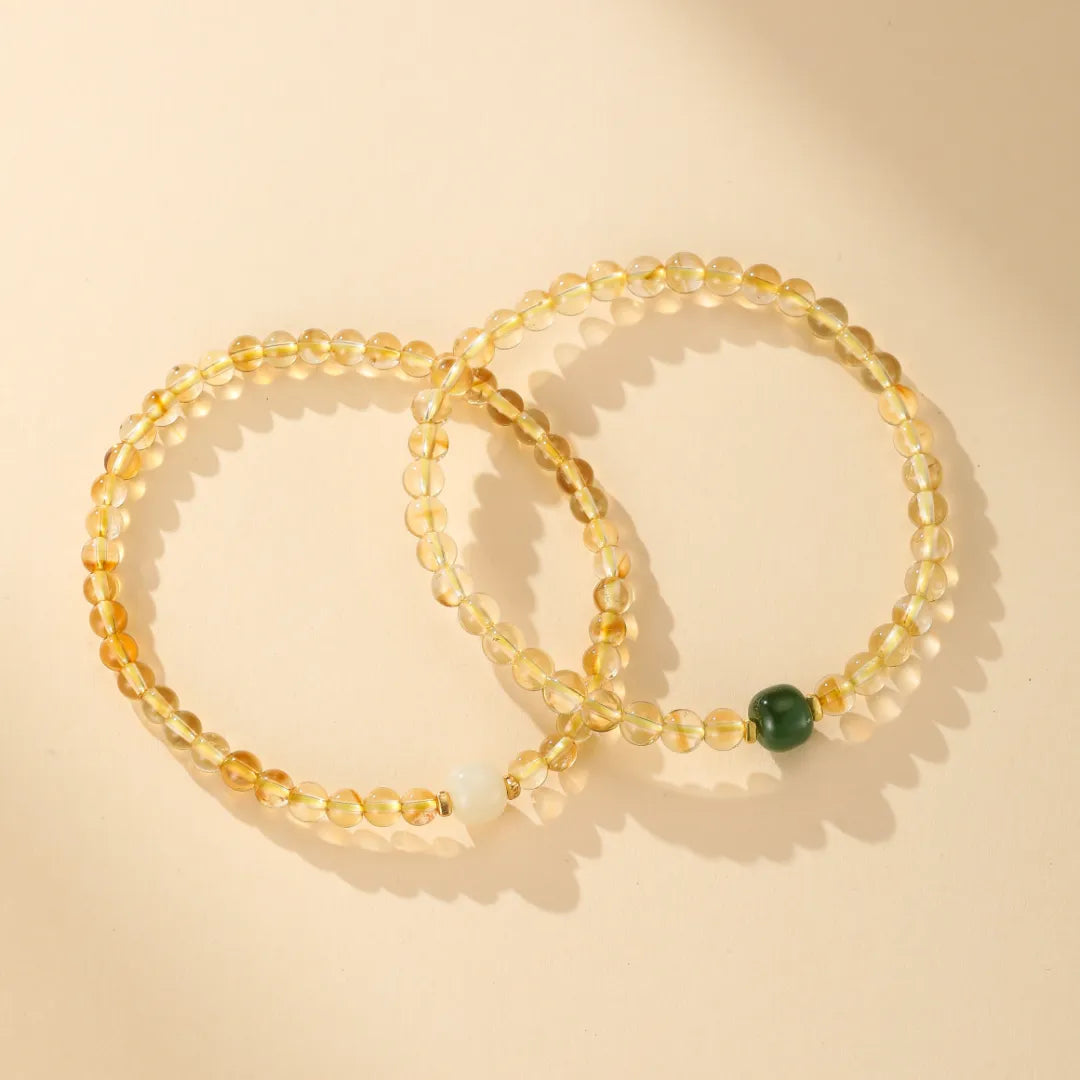 Bracelet Citrine et Jade "Prospérité"