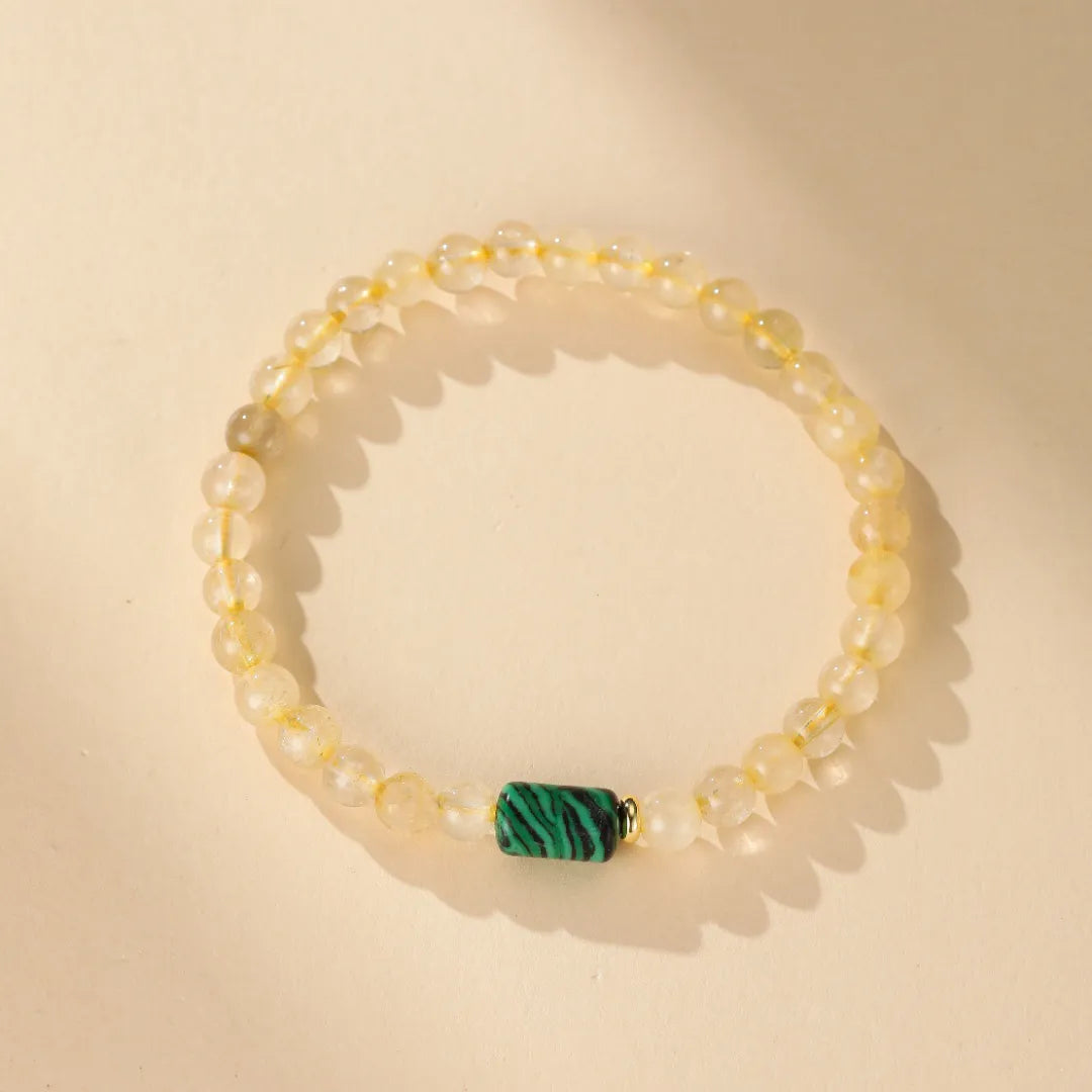 Bracelet Citrine et Malachite "Lumière Envoûtante"