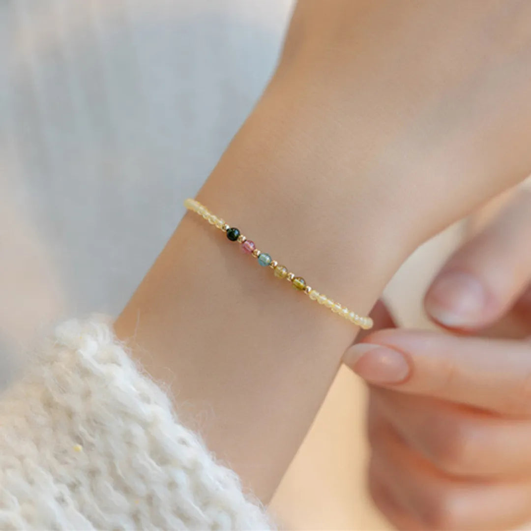 Bracelet Citrine et Tourmaline "Douceur Colorée"
