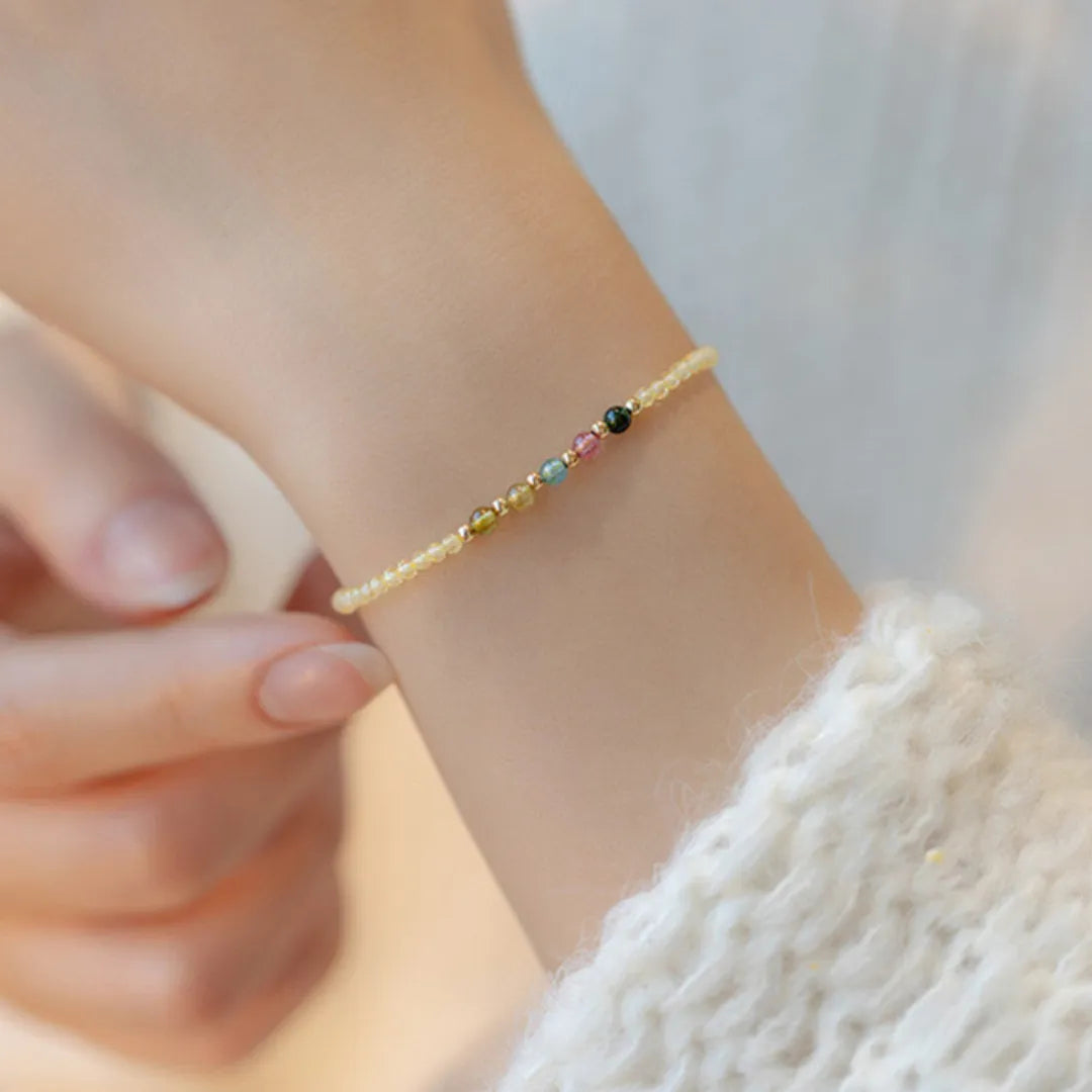 Bracelet Citrine et Tourmaline "Douceur Colorée"