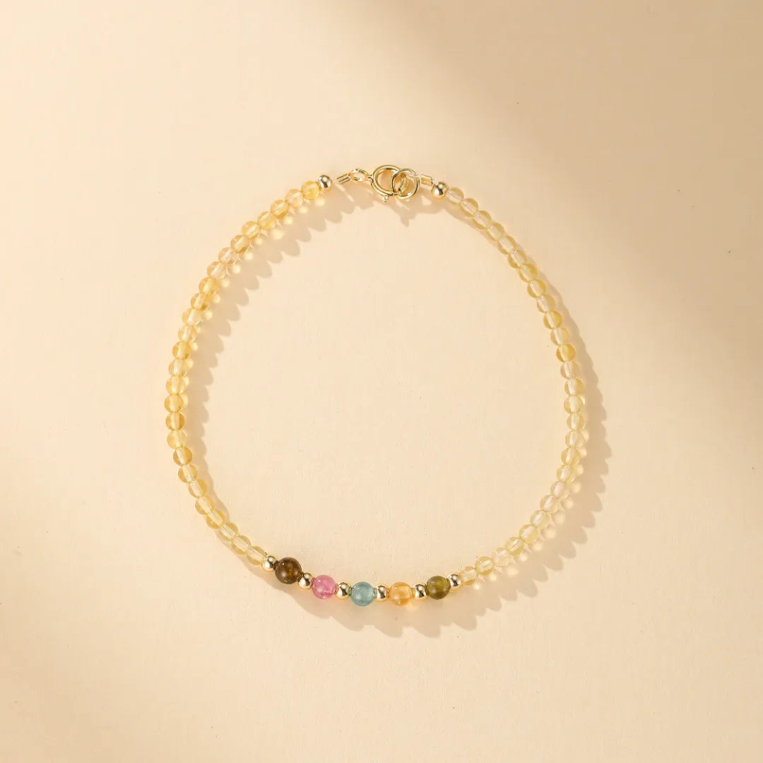 Bracelet Citrine et Tourmaline "Douceur Colorée"