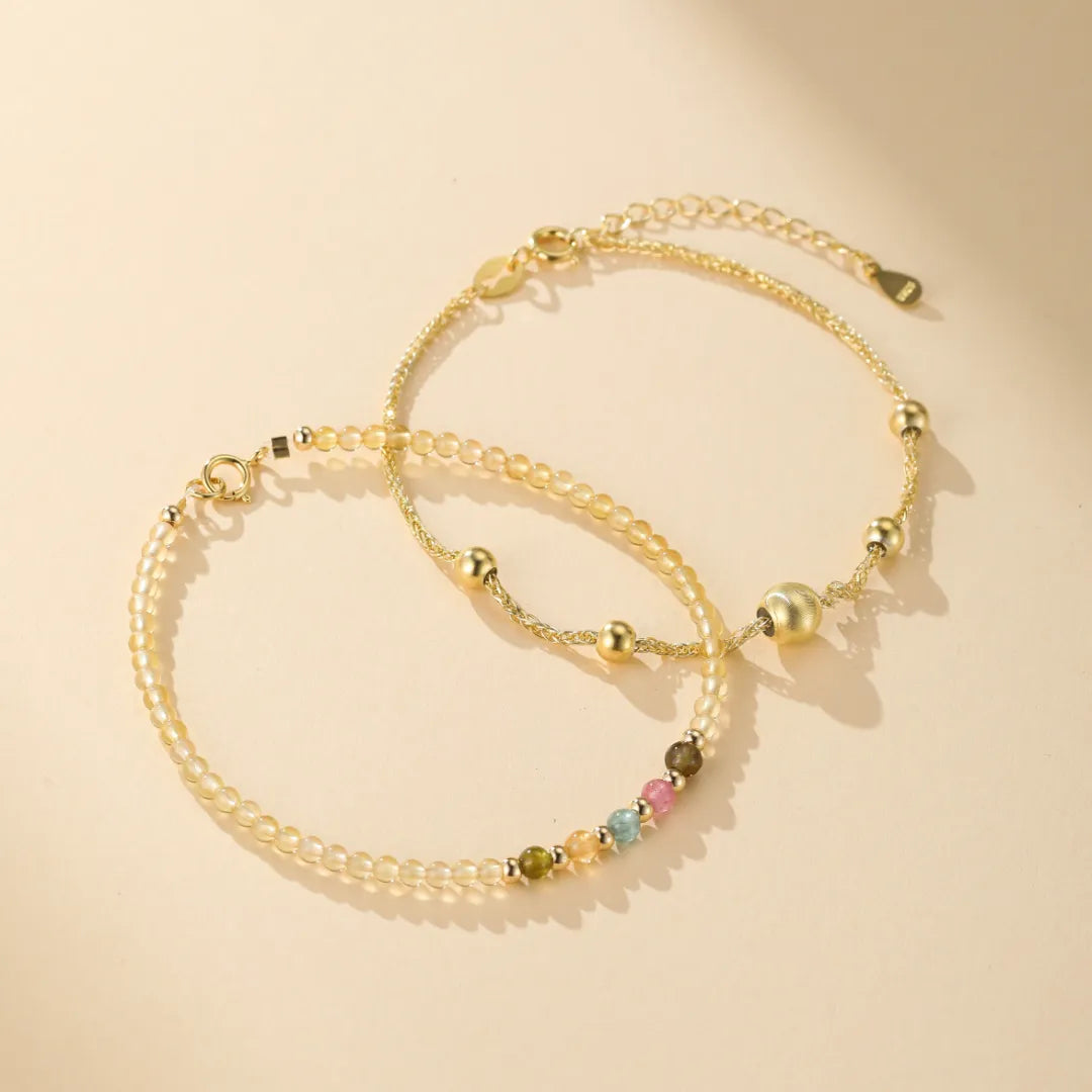 Bracelet Citrine et Tourmaline "Douceur Colorée"