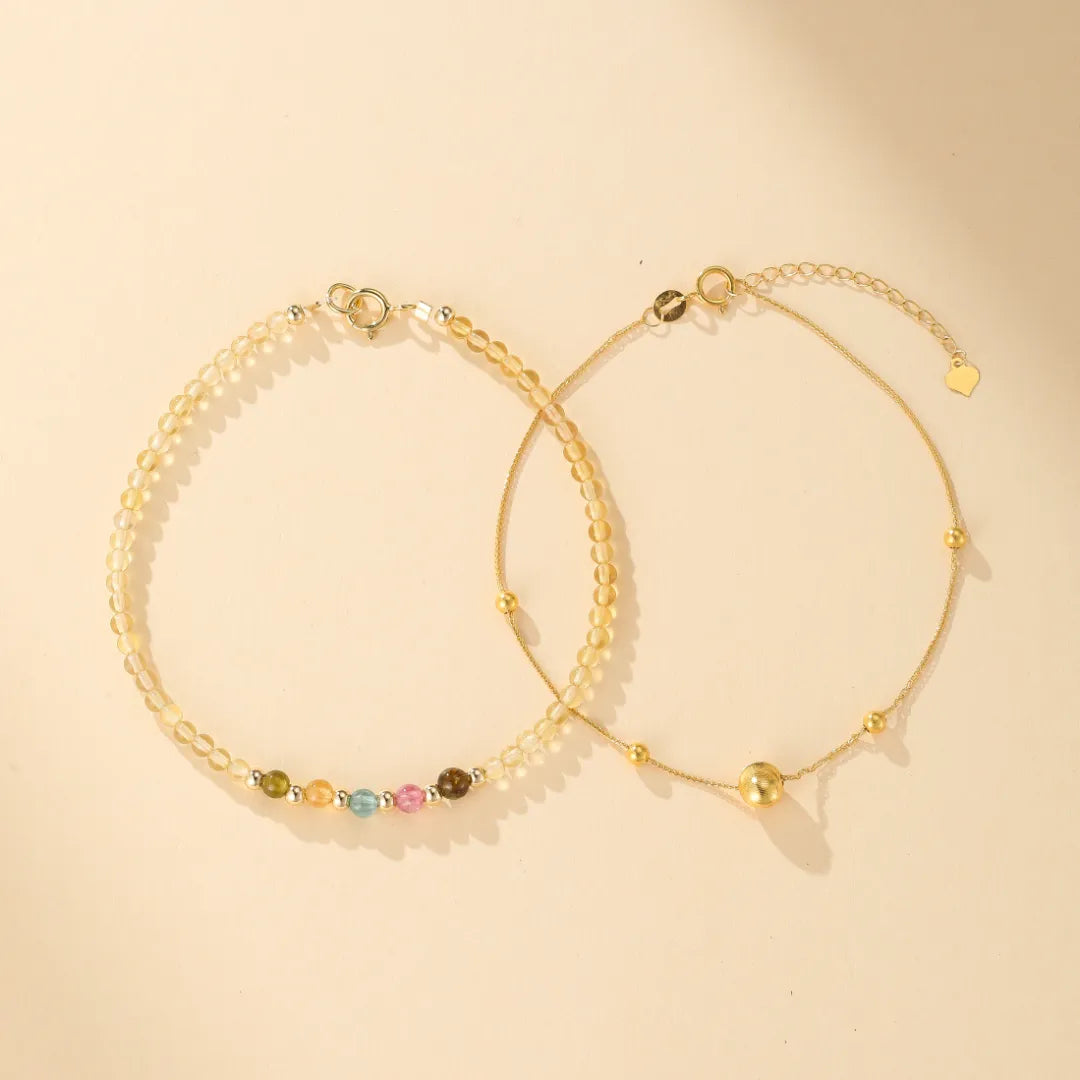 Bracelet Citrine et Tourmaline "Douceur Colorée"