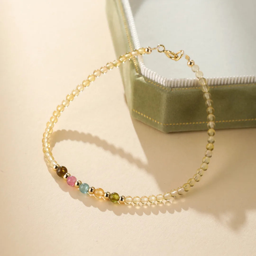 Bracelet Citrine et Tourmaline "Douceur Colorée"