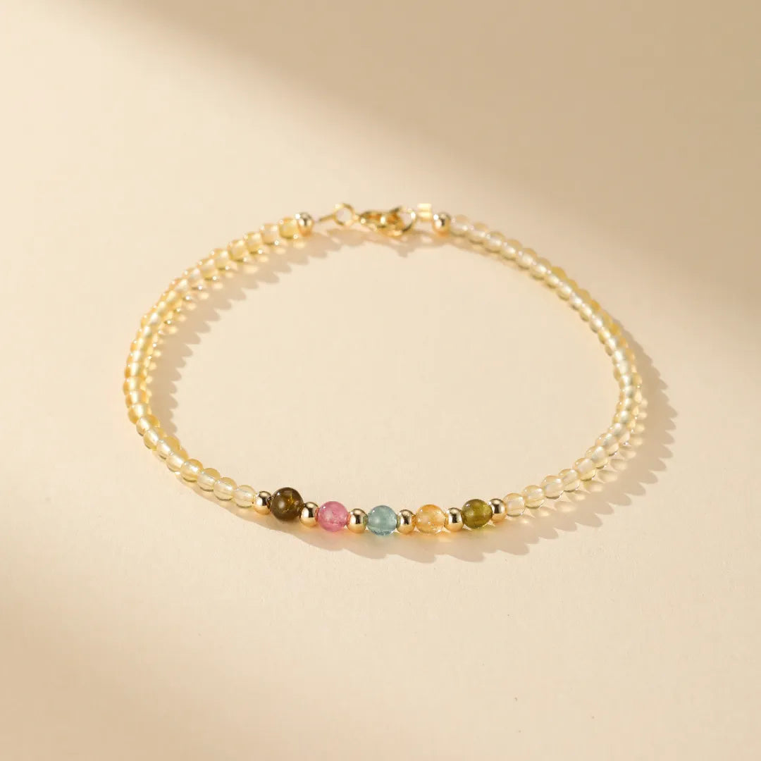 Bracelet Citrine et Tourmaline "Douceur Colorée"
