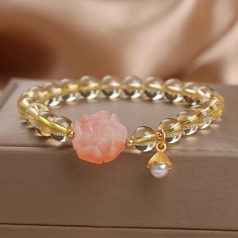 Bracelet Citrine "Fleur Royale"