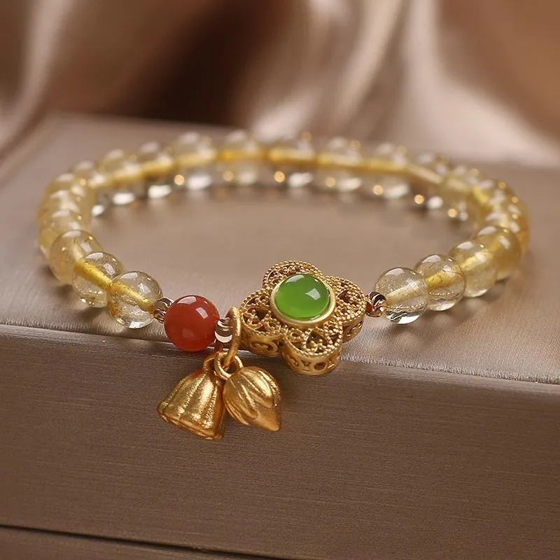Bracelet Trèfle Citrine "Chance et Prospérité"