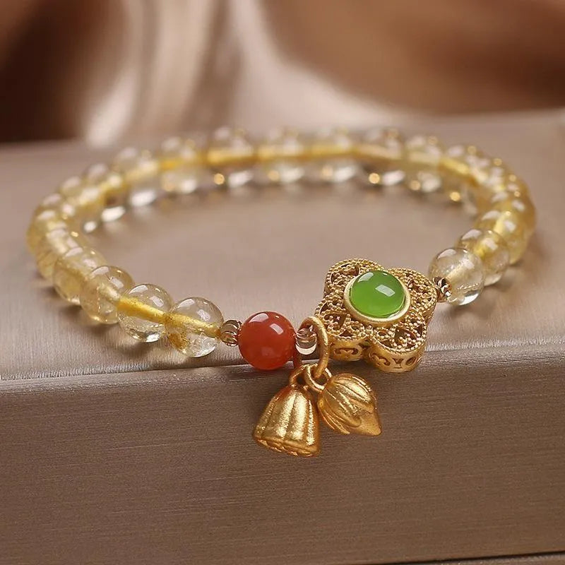 Bracelet Trèfle Citrine "Chance et Prospérité"