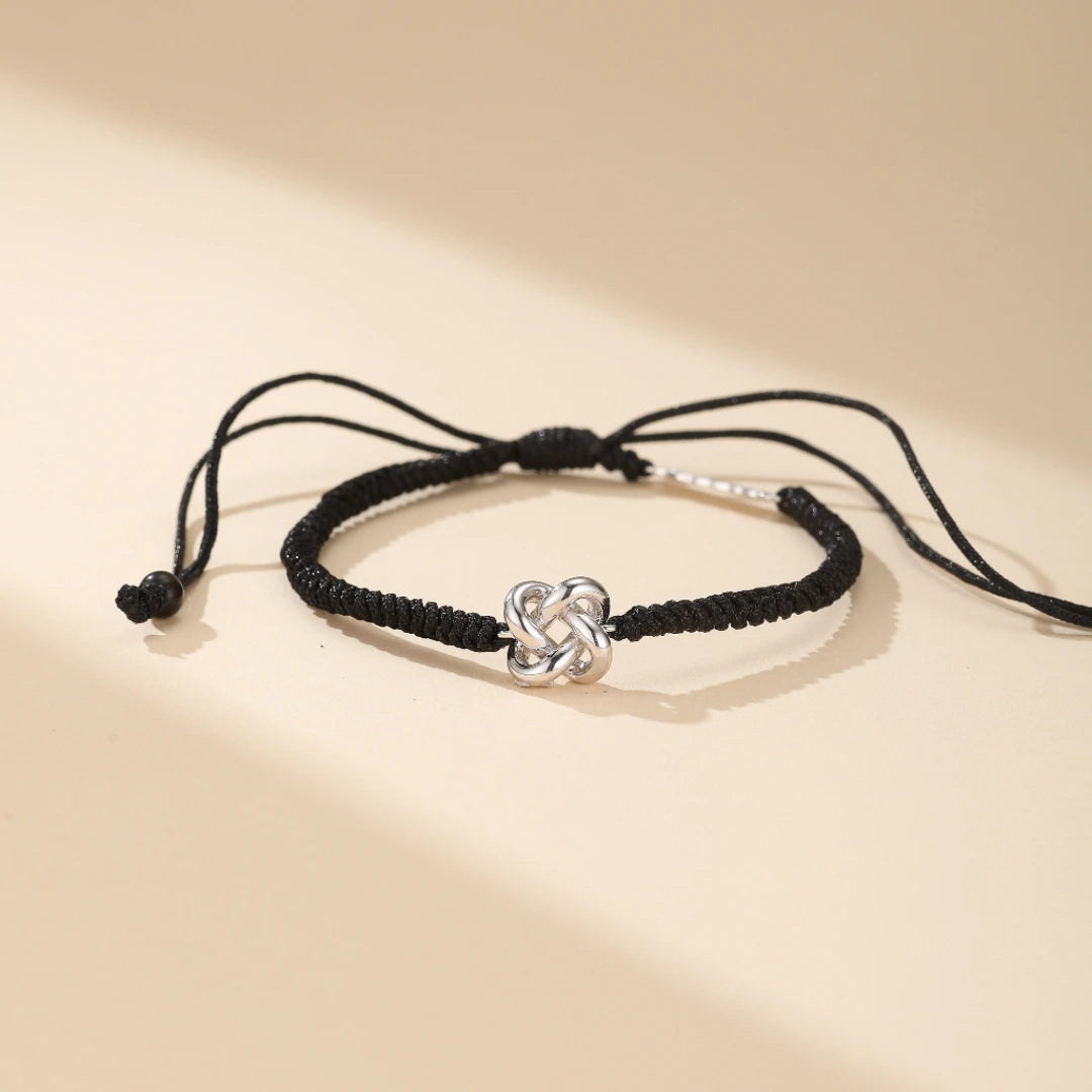 Bracelet Couple Fil Rouge "Duo Éternel" Argent