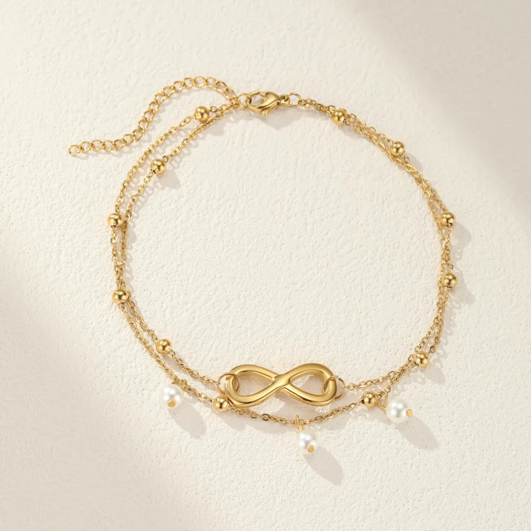 Bracelet de Cheville Infini Perle "Harmonie Infinie"