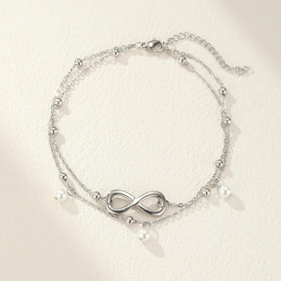 Bracelet de Cheville Infini Perle "Harmonie Infinie"