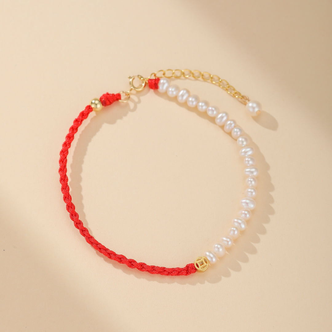 Bracciale Fil Rouge "Eclat Nacré" Argento Dorato Oro