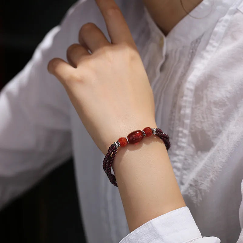 Bracelet Grenat "Éclat Positif"