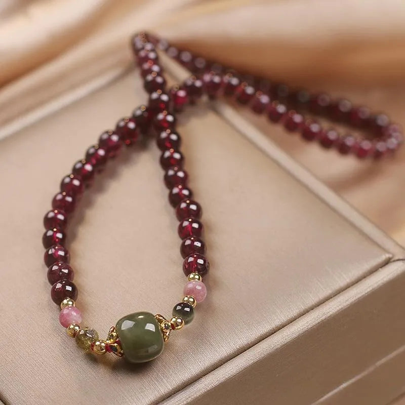 Bracelet Grenat et Jade "Passion"