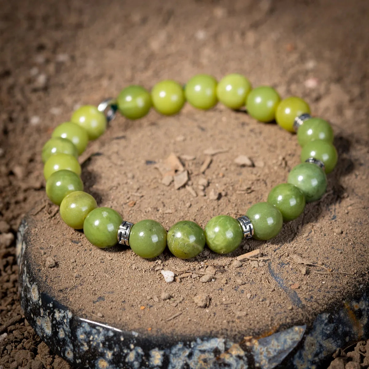 Bracelet Homme Jade "Force Verte" Argent