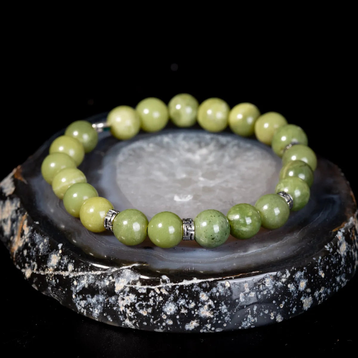 Bracelet Homme Jade "Force Verte" Argent