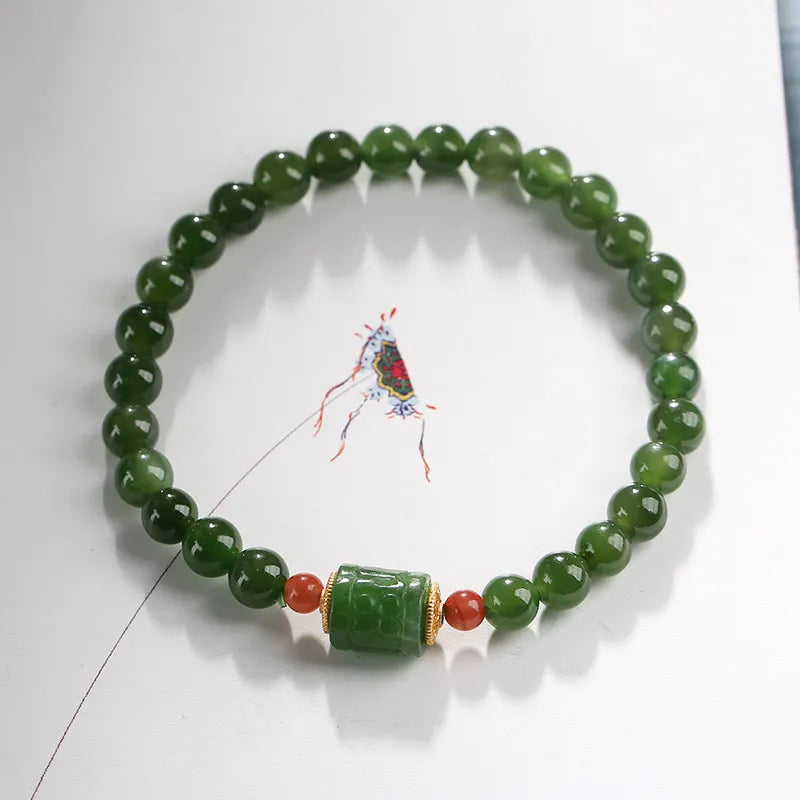 Bracelet Jade "Beauté Spirituelle" Argent Doré Or