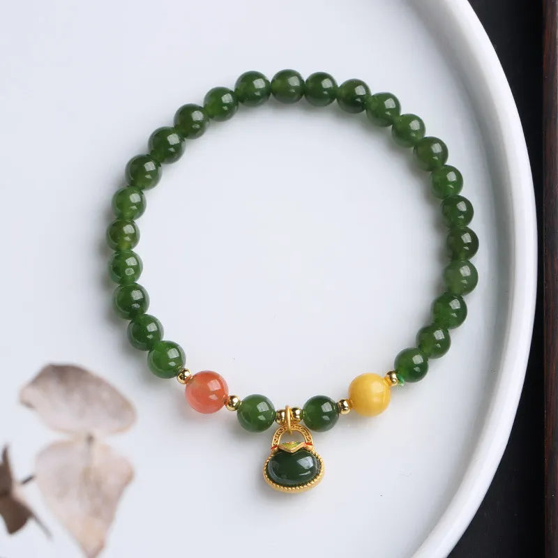 Bracelet Jade "Beauté Spirituelle" Argent Doré Or