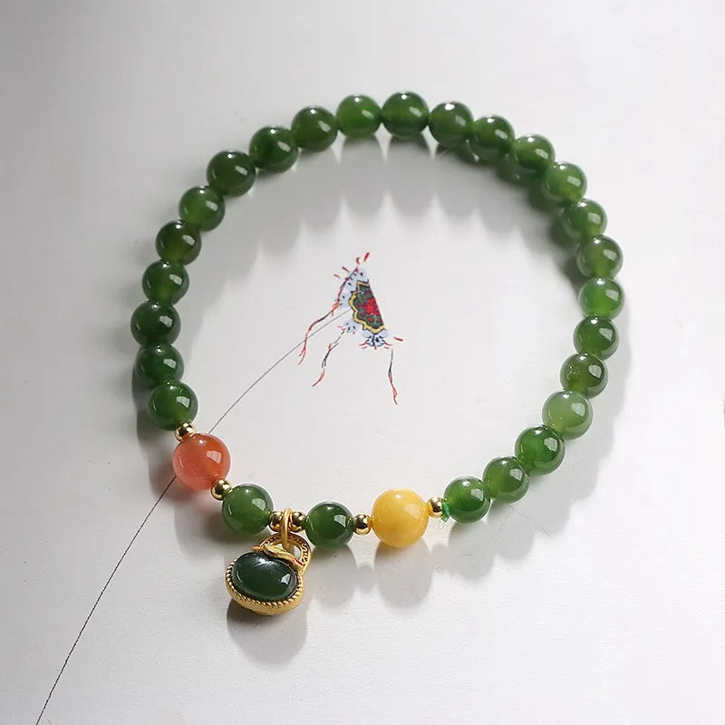 Bracelet Jade "Beauté Spirituelle" Argent Doré Or