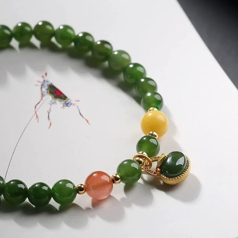 Bracelet Jade "Beauté Spirituelle" Argent Doré Or