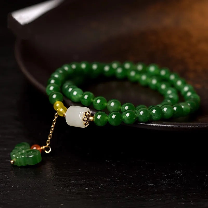 Bracelet Jade "Douceur Papillon" Argent Doré Or