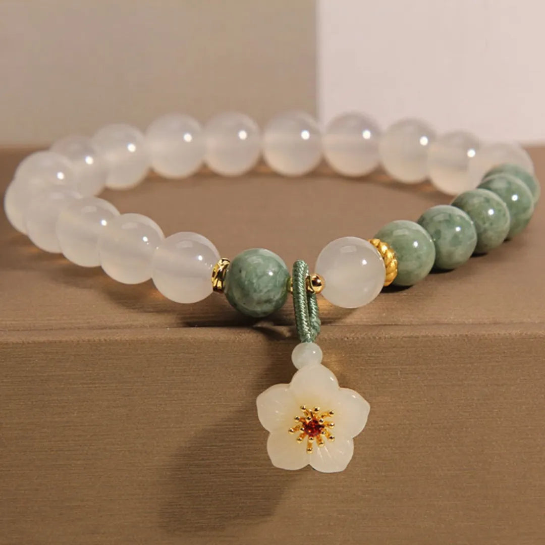 Jade and Agate Bracelet "Spring Sweetness"