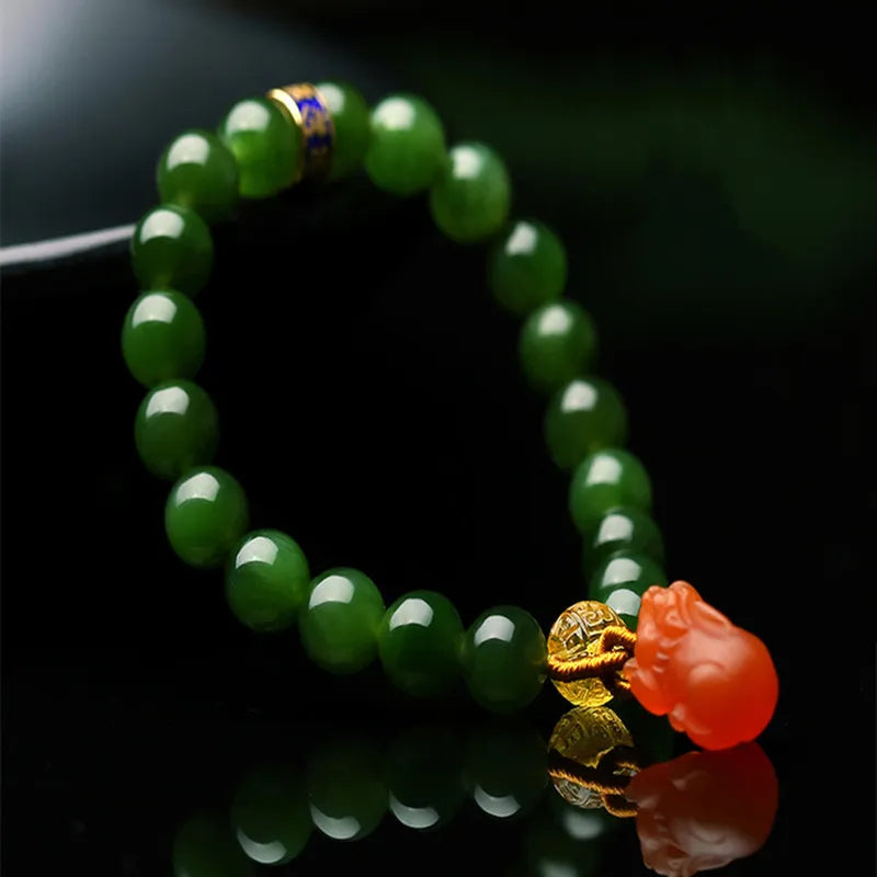 Bracelet Jade Pi Xiu "Énergie Sacrée" Argent