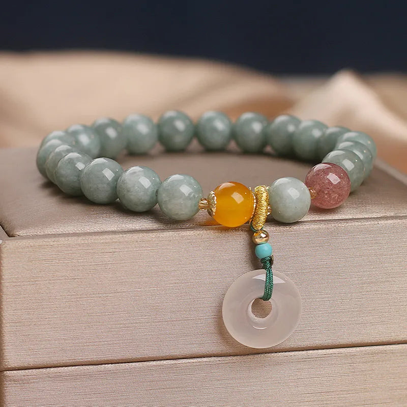 Bracelet Jade "Harmonie Pure" Argent Doré Or