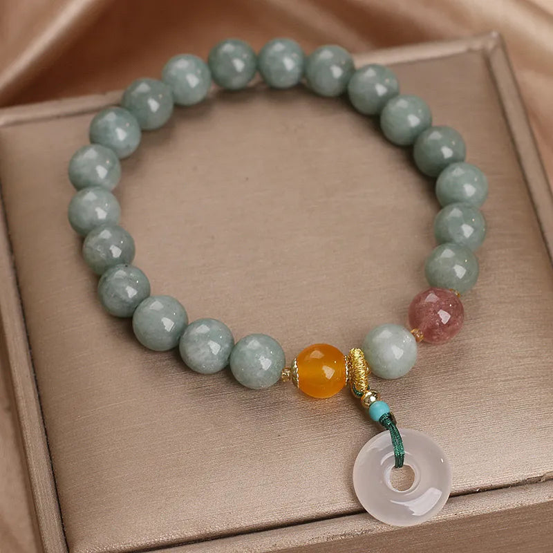 Bracelet Jade "Harmonie Pure" Argent Doré Or