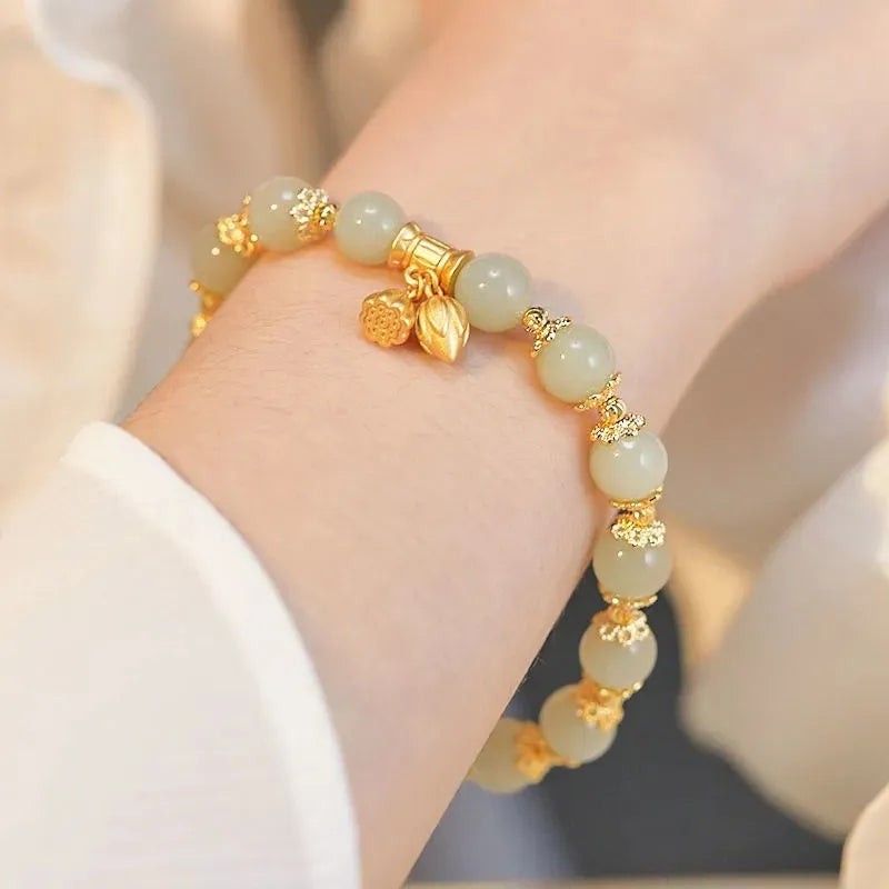 Bracelet Jade Lotus "Pureté"