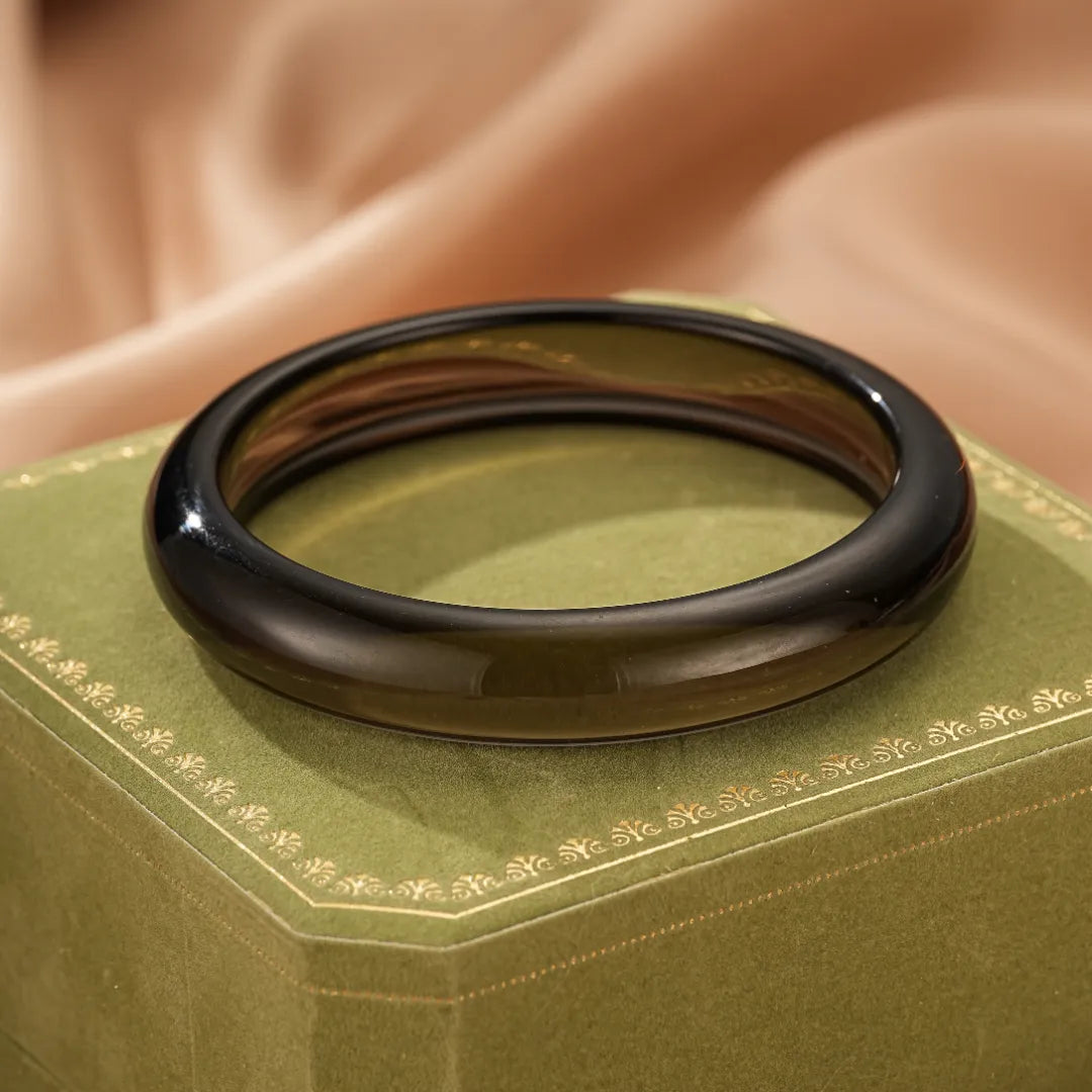 Obsidian Cuff Bracelet "Deep Mystery"
