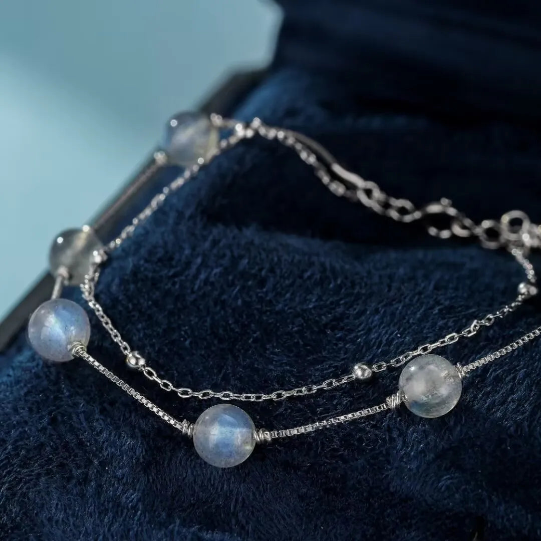 Pulsera Labradorita "Bruma Celestial" Plata