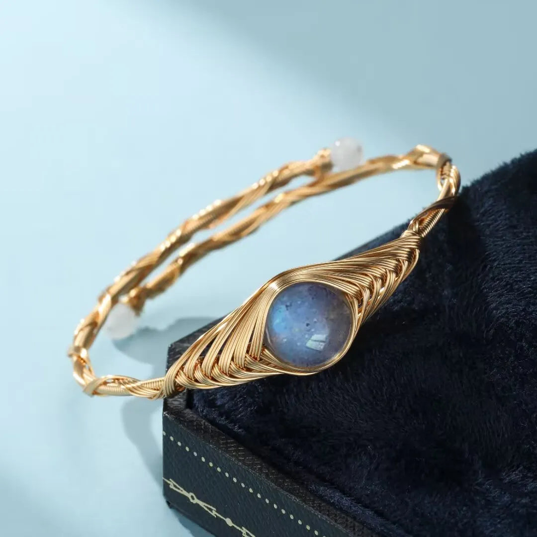 Pulsera Labradorita "Clarividencia" Dorado Oro