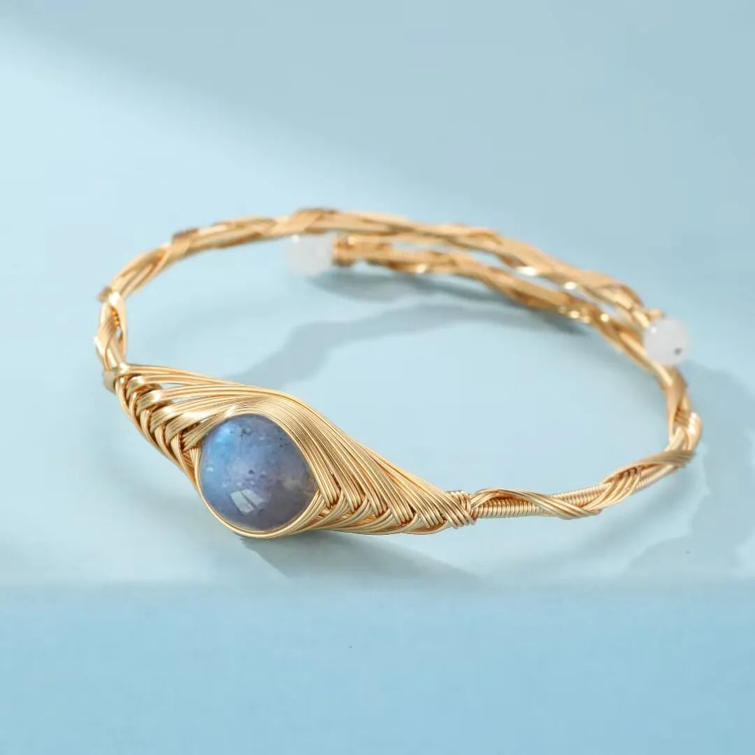 Pulsera Labradorita "Clarividencia" Dorado Oro