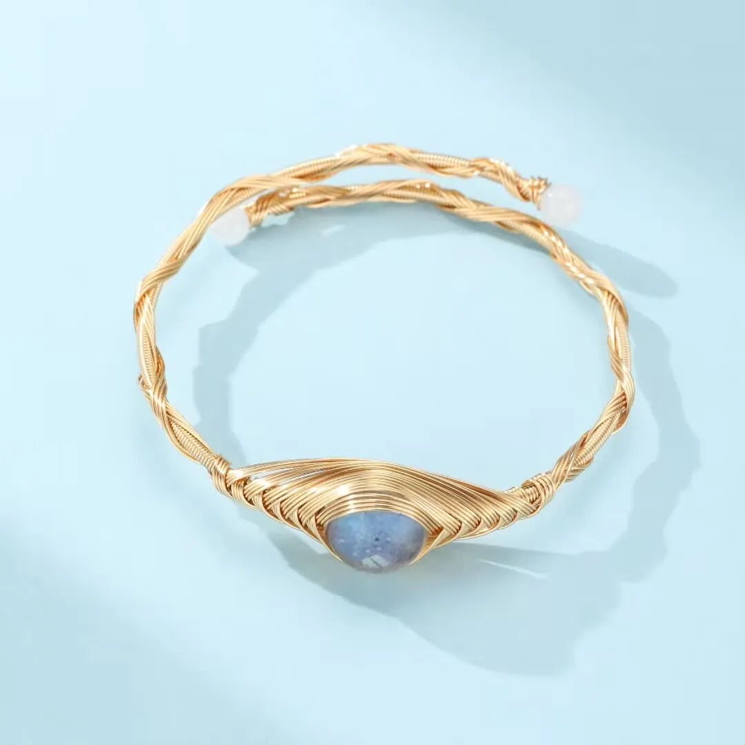 Pulsera Labradorita "Clarividencia" Dorado Oro
