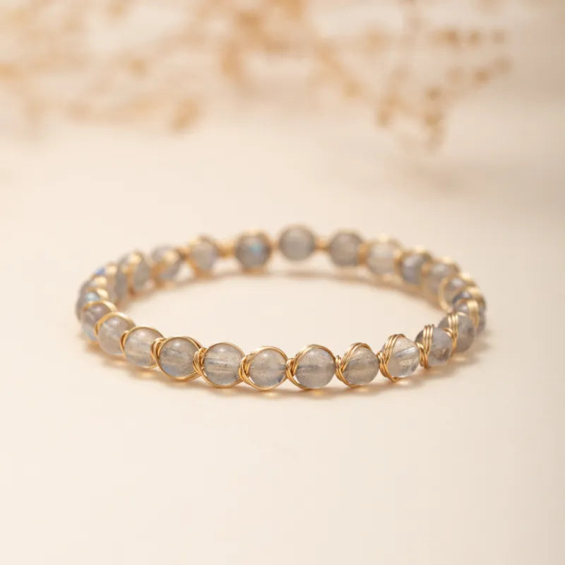 Pulsera Labradorita "Magia Espiritual" Plata Dorada Oro